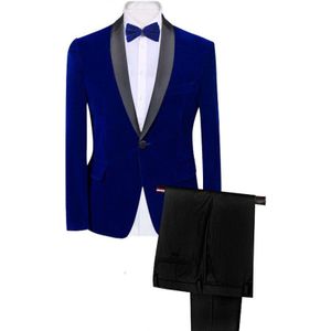 ZOGAA Mens Classic 3 Stuks Set Fluwelen Kostuums Stijlvolle Burgundy Royal Blauw Zwart Bruiloft Bruidegom Slim Fit Smoking Prom kostuum