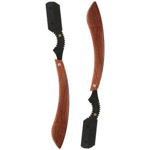 Houten Handvat Vouwen Baard Blade Facial Scheren Scheermes