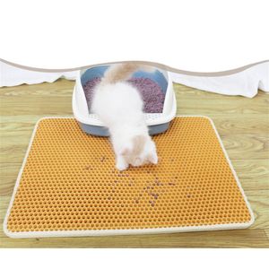 Kattenbakvulling Mat Waterdicht Huisdier Dubbele Eva Laag Non-Slip Opvouwbare Kitten Zand Pads Layer Kattenbak Schoonmaken Huis katten Wc