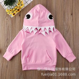Kids Hoodies Grappige Kinderen Sweatshirts Baby Meisjes Hoodie Cool Shark Vorm Roze Mode Kleding Katoen Schattige Kleding 1-6T