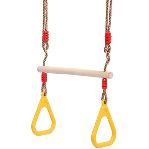 Kinderen Trapeze Swing Bar Met Ringen Houten Speeltoestel Met Plastic Ringen Gym Ringen Voor Kinderen Kinderen Volwassen Fitness Ring