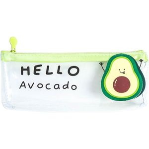 Ootdty Leuke Pvc Etui Cartoon Groene Avocado Pennenbakje Potlood Tas Schoolbenodigdheden Briefpapier Opbergtas