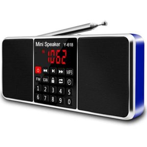 Digitale Fm Radio Ontvanger Speaker MP3 Speler Ondersteuning Tf Card Usb Drive Led Display Tijd Shutdown Draagbare Radio