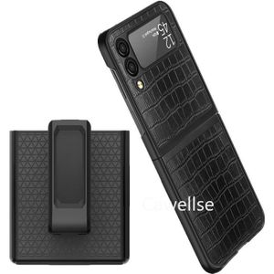 Belt Clip Holster phone Case for Samsung Galaxy Z Flip 3 5G Lychee Pattern Leather Stand Holder Slide Hip Holster Cover Z Flip3