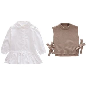 Herfst Baby Vest Gril Koreaanse Ronde Hals Gebreide Wol Dunne Kinderen Trui Peuter Meisje Kleding