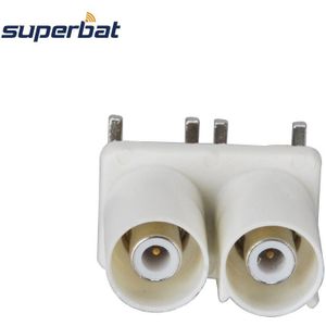 Superbat 10 Stuks Fakra Connector Plug Mannelijke End Launch Pcb Mount Right Angle Tweekoppige