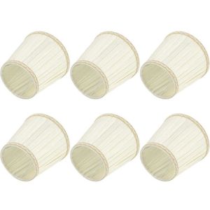 6Pcs Stof Doek Lampenkap Lamp Cover Vervanging Voor Kroonluchter Wandlampen Beige E14