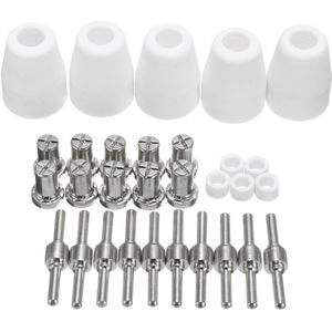 30 Pcs LG-40 PT-31 Plasma Cutter Snijbrander Verbruiksartikelen Accessoires Extended vernikkeld Tips Nozzle Elektroden Shield Cup