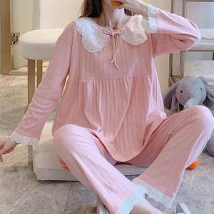 Lente Koreaanse Mode Zoete Moederschap Verpleging Nachtkleding Katoen Met Kant Nachtkleding Kleding Voor Zwangere Vrouwen Zwangerschap Pyjama