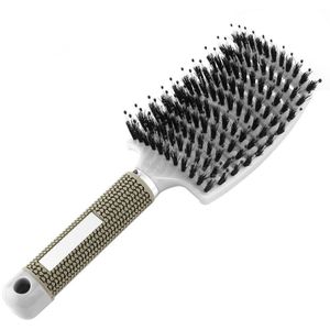 Haar Hoofdhuid Massage Kam Haarborstel Varkenshaar Nylon Vrouwen Nat Krullend Ontwarren Haar Borstel Voor Salon Kappers Styling Tools