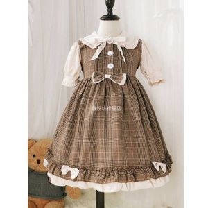 Japanse Lolita Meisje Jurken Kawaii Zoete kinderen Loli Jurk Strik Kinderen Meisjes Cosplay Lolita Jurk Ruche Mouw