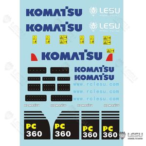 Decal Water Sticker Voor 1/14 Lesu Rc Komatsu PC360 Graafmachine Diy Model Vrachtwagen
