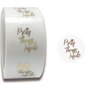 500 Stuks Dank U Voor Uw Bestelling Stickers Goud Folie Seal Label Voor Kleine Winkel Bruiloft Envelop Briefpapier Sticker