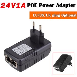 Poe Injector 24V 1A Poe Voeding Adapter Ethernet Adapter Us Eu Plug Supply Voor Ip Video Surveillance Camera
