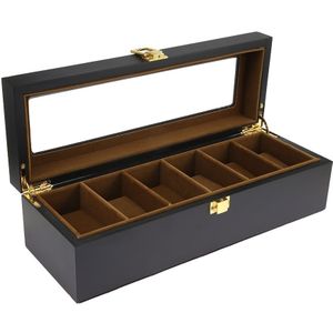 6 Grids Houten Watch Box Sieraden Display Organizer Wood Horloge Vitrine Horloges Doos Caja Reloj