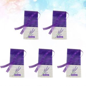 10Pcs Bloemen Printing Lavendel Tassen Lege Geur Pouch Zakjes Tas Voor Ontspannen Slapen Licht Paars