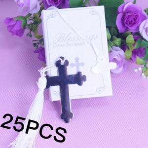 25 Stuks Metalen Bijbel Cross Bookmark Baby Shower Souvenirs Heilige Communie Bruiloft Gunsten En Voor Gast