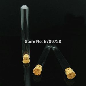 10Pcs 20X150Mm Transparante Ronde Bodem Glazen Reageerbuis Met Kurk Platte Mond Verdikte Glas buis, onderwijs Apparatuur