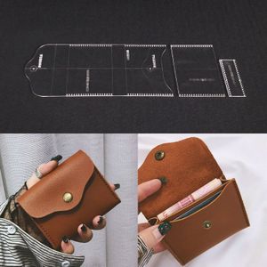 Diy Lederen Template Acryl Leather Craft Patroon Tool Clear Stencil Voor Hand Wallet Bag Handtas Maken Levert