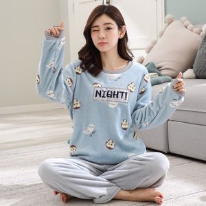 Xizou Koreaanse Flanellen Pyjama Winter Warm Paar Nachtkleding Thuis Kleding Coral Fleece Dikke Pyjama Vrouwen Mannen Pijama Mujer