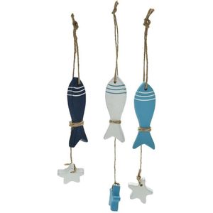 Mediterrane Zeester Hung Fish Nautische Decor Hang Kleine Sieren Ambachten Hout Vis/Versierd Marine Hanger