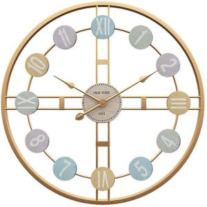 3D Retro Nordic Wandklok Metalen Romeinse Cijfer Diy Decor Luxe Wandklok Voor Thuis Woonkamer Bar Cafe Decor Stille ronde Horloge