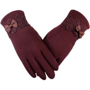 Handschoenen Vrouwen Winter Warmcotton Glovesmittenswomen 'S Glovesbowknot Winter Handschoenen Voegen Fluwelen Warm Te Houden Wanten Winter Handschoenen