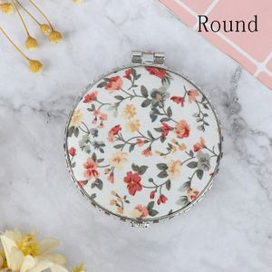 1Pc Mini Make-Up Compact Pocket Bloemen Spiegel Draagbare Twee-Side Folding Make Up Spiegel Vrouwen Vintage Cosmetische Spiegels voor