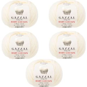 Draad 1 Pack (5 Ballen) Gazzal Baby Katoenen Garen (1 Bal: 50 Gr 165 Mt) kleur: 3437 (Amigurumi Breien Garen Licht Beige Kleur)