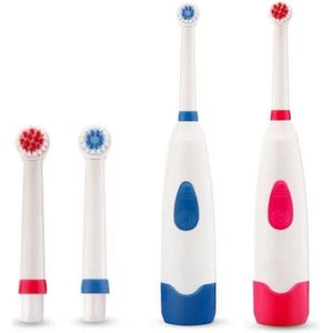 2 Stuks Kinderen Familie Elektrische Tandenborstel Set Cartoon Tanden Opzetborstels Voor Kinderen Met Zachte Vervanging Heads