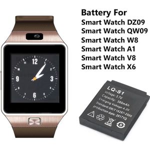 LQ-S1 Oplaadbare Li-Ion Batterij 3.7V 380Mah Smart Horloge Batterij Vervangende Batterij Voor Slimme Horloge QW09 Dz09 A1 V8 x6