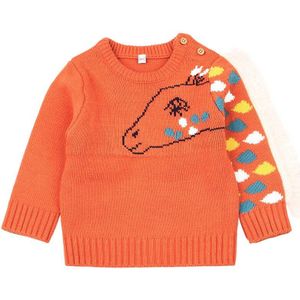 6M-24M Baby Meisjes/Jongens Leuke Paard Patroon Winter Gebreide Kleding Jongens/Meisjes O-hals Truien truien Pasgeboren Kids Jumper,DC357