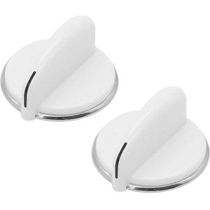 2 Pack WE01X20378 Controle Knop (Wit) Voor Algemene Elektrische Droger Vervanging