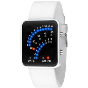 Vierkante Spiegel Gezicht Siliconen Band Digitale Horloges Led Horloges Horloge Sport Klok Uur Relogios Masculino # D