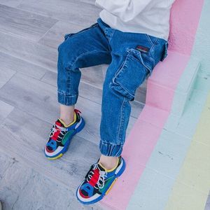 Jongens Jeans Lente En Herfst Kinderen Recreatieve Wilde Denim Broek Baby Lente Kleine Tong Zhang Ku-muziek Van De Tij