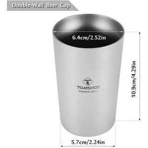 Titanium Dubbele Wand Bier Cup 10 Oz Bier Mokken Isolatie Drinkware Outdoor Camping Koffie Cups Reizen Mok