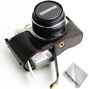 Full Body Precieze Fit Pu Leather Digitale Camera Case Bag Cover Met Riem Voor Olympus Pen E-PL9 EPL9 E-PL10 Met 14-42 Mm Lens