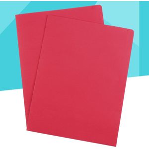 12Pcs A4 2 Zakken Kraftpapier Bestandsmap Bruin Houder Document Map Office Project Bestand Presentatiemap (Rood)