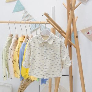 Peuter Jongens Shirts Kids Koreaanse Stijl Lange Mouwen Tops Casual Print Katoenen Shirt Voor Jongen Baby Kleding Herfst Aankomst
