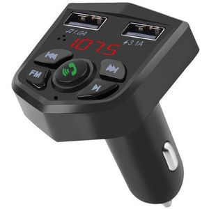 Bluetooth 5.0 Car Kit MP3 Speler Fm-zender Micro Sd Tf Muziek Led Dual Usb 4.1A Autolader Spanning display