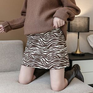 909 # Lente Herfst Zebra Gedrukt Moederschap Rokken Sexy Chic Een Lijn Potlood Rokken Kleding Voor Zwangere Vrouwen Zwangerschap rokken