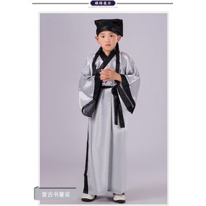 3 STKS Chinese Jongen Kostuum Chinese Jongen Gewaad Kids Chinese Hanfu Kleding Kind Prestaties Kostuum Met Hoed 120-150 cm 17
