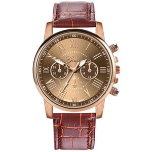 Mode Vrouwen Mannen Lederen Band Quartz Analoog Polshorloge Luxe Mode Zwart Wit Goud Dames Unisex Horloges Montre Femme533