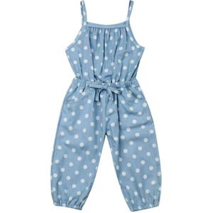 Pudcoco Baby Meisjes Kleding Mouwloze Bib Jeans Broek Dot Sling Jumpsuit Broek Peuter Kinderen Zomer Outfits Romper Overall