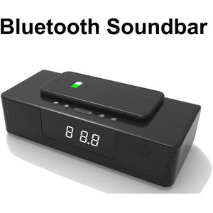 Rsionch Draadloze Bluetooth Speaker Soundbar Muziek Stereo Tv Luidsprekers Home Theater Sound Bar Tf U-schijf Klok Lcd Display voor Pc