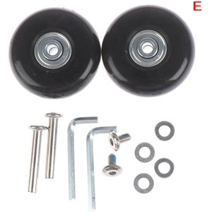 1 Set Bagage Wiel Koffer Vervanging Wielen Assen Deluxe Reparatie Rubber Reizen Bagage Wiel Zwart Met Schroef 40 Mm- 54 Mm