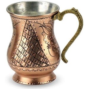 Custom Gegraveerd Water Ayran Frisdrank Koperen Cup Handgemaakte Koperen Cup Mok Traditionele Turkse Keuken