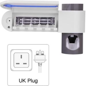 3 In 1 Uv Sterilisatie Tandenborstel Rack Smart Tandenborstelhouder Tandpasta Squeezers Elektrische Gratis Punch Muur Badkamer Set