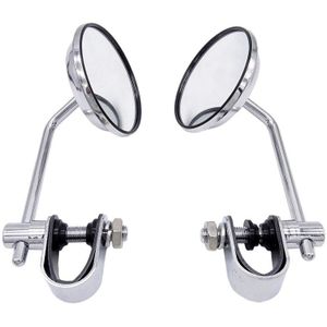 Universele 2 Stuks 8Mm Motorfiets Terug Rvs Spiegel Klassieke Retro Vintage Ronde Achteruitkijkspiegel