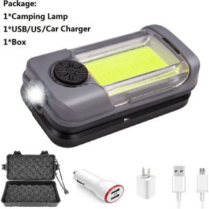 Wit Rood Led Draagbare Lantaarn Cob Magnetische Werklamp Usb Oplaadbare Zaklamp Zaklamp Mobiele Power Bank Camping Tent Lamp